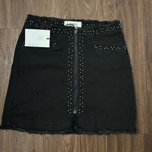Pistola Black Studded Mini Skirt